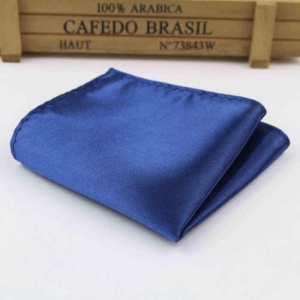 Boys Navy Satin Pocket Square Handkerchief